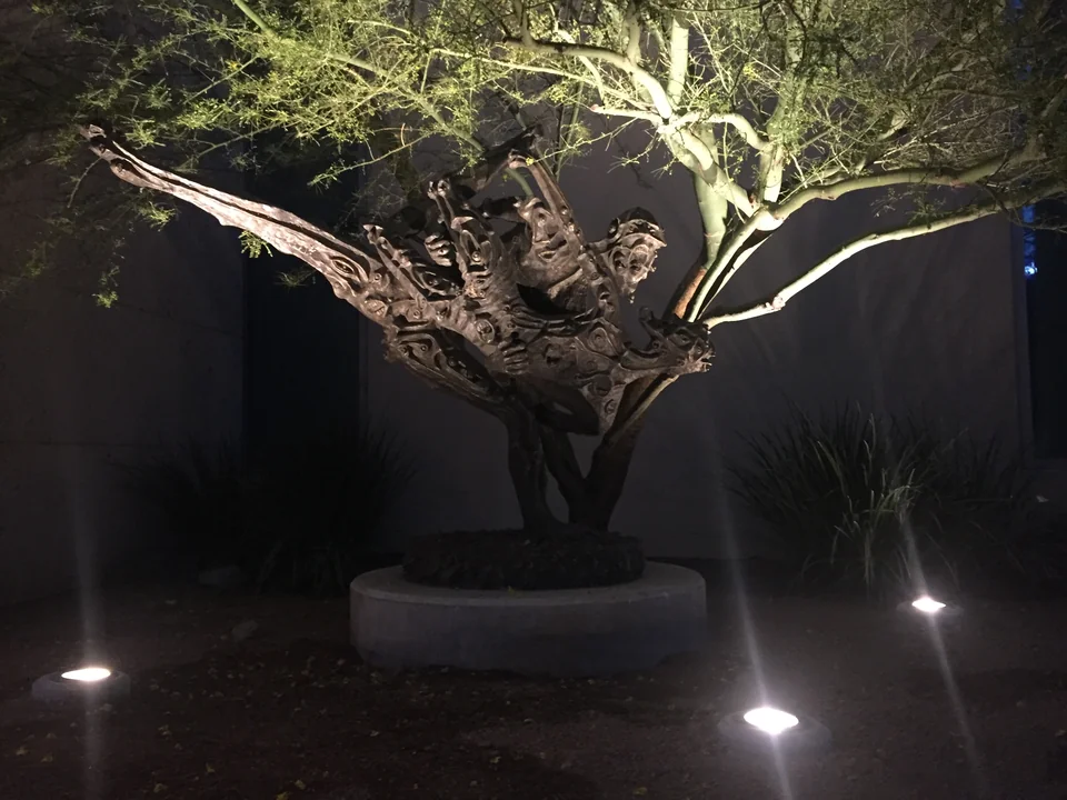 Landscape lighting at night